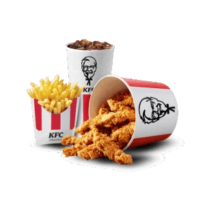 kfc meni sa stripsima, pomfritom i pićem