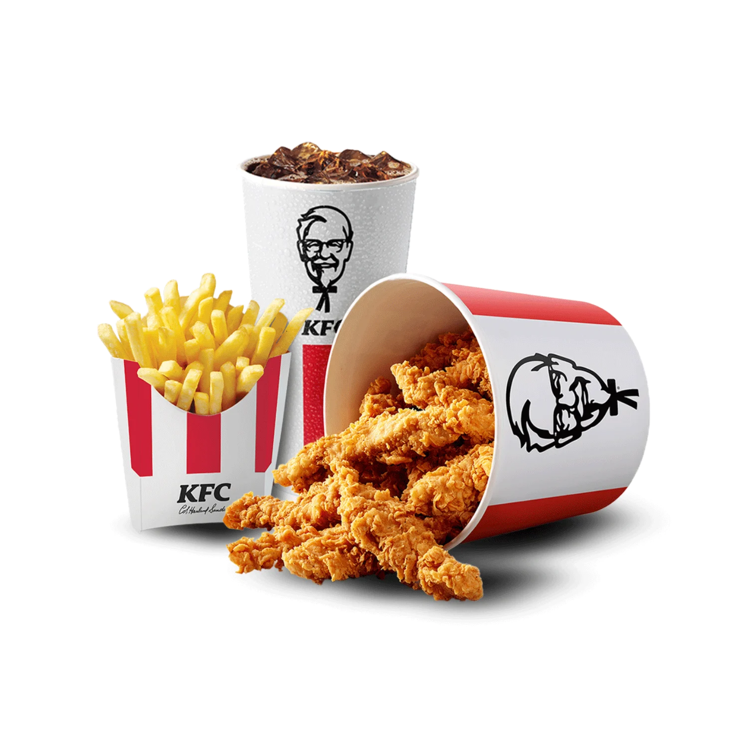 kfc meni sa stripsima, pomfritom i pićem