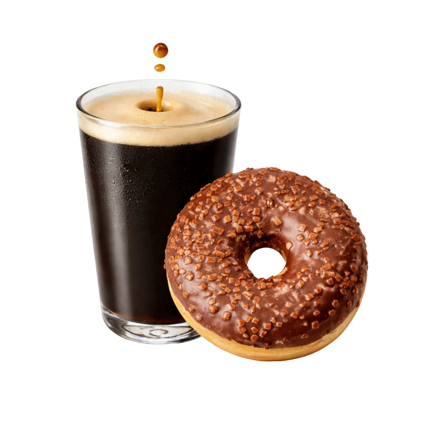 Americano kafa i čokoladni donut