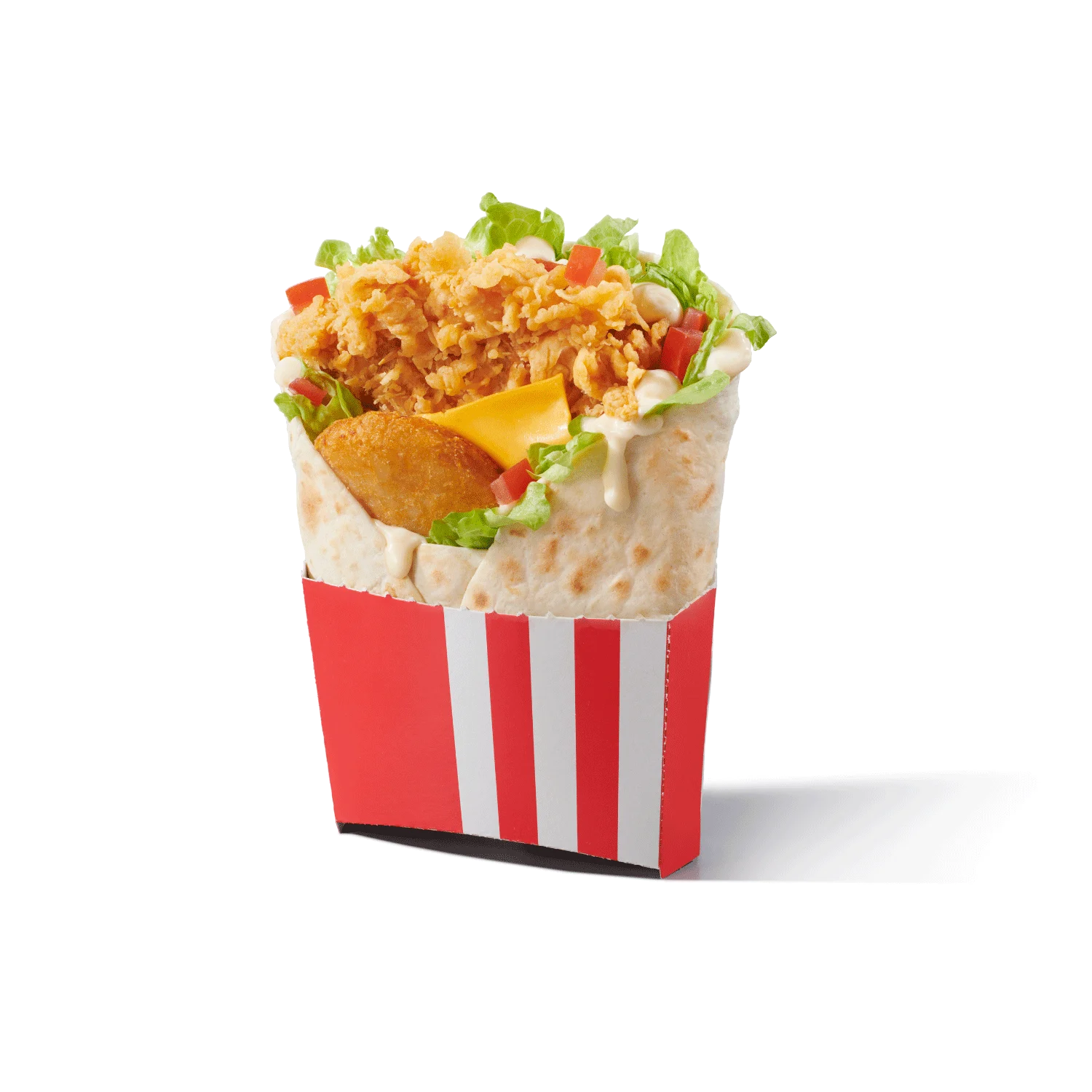 boxmaster wrap sa hrskavom piletinom, salatom i sosom.