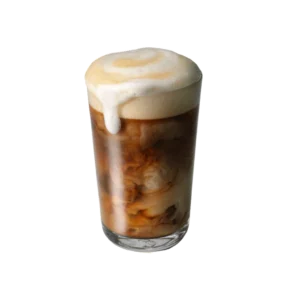 cappuccino napitak sa kremastom pjenom u čaši.