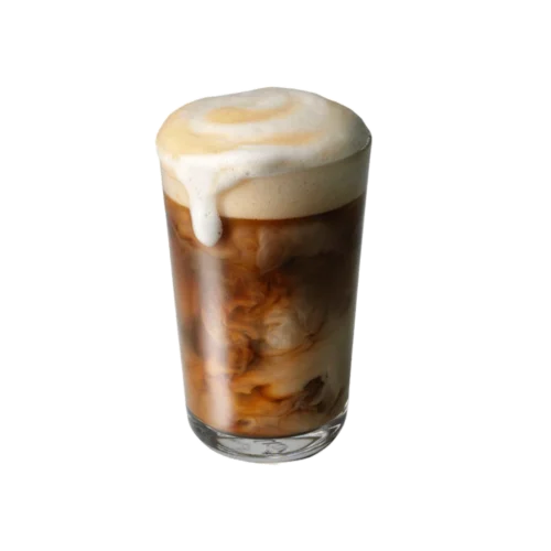 cappuccino napitak sa kremastom pjenom u čaši.