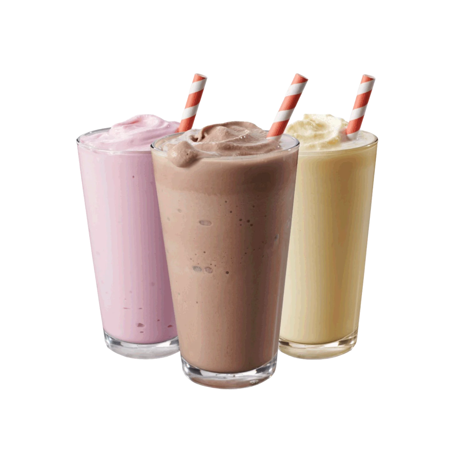 tri milkshake napitka različitih ukusa