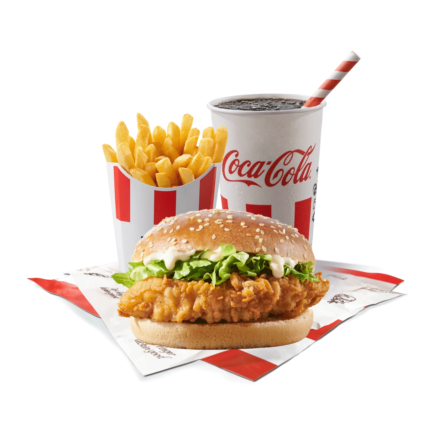kfc classic menu sa burgerom, pomfritom i coca-colom.