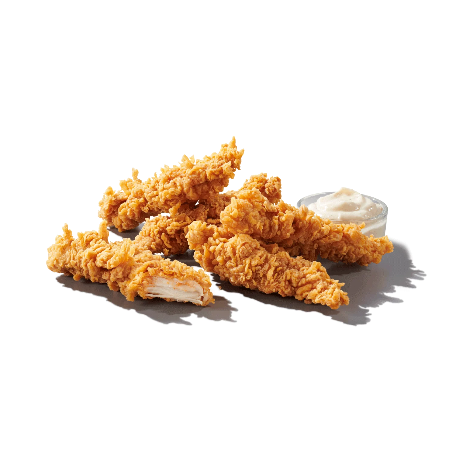 pet hrskavih pilećih stripsa sa umakom