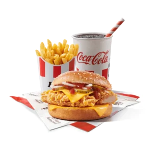 double cheeseburger meni sa pomfritom i coca-cola pićem