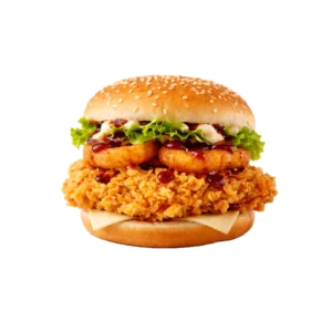 kfc grander burger sa hrskavim pilećim fileom, salatom i sosom