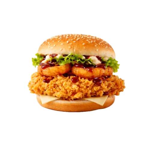 kfc grander burger sa hrskavim pilećim fileom, salatom i sosom