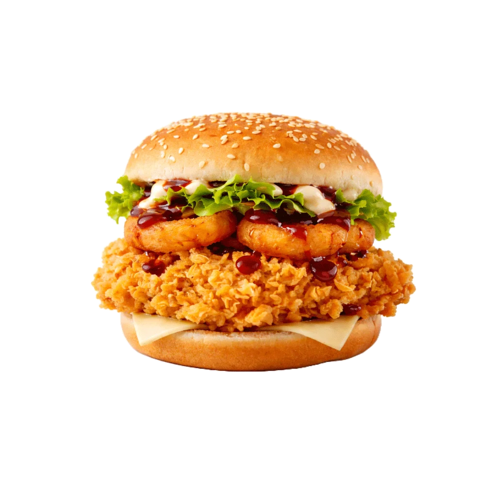 kfc grander burger sa hrskavim pilećim fileom, salatom i sosom