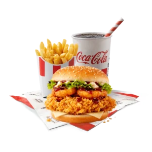 kfc grander burger meni sa pomfritom i coca-cola napitkom