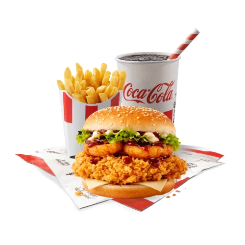 kfc grander burger meni sa pomfritom i coca-cola napitkom