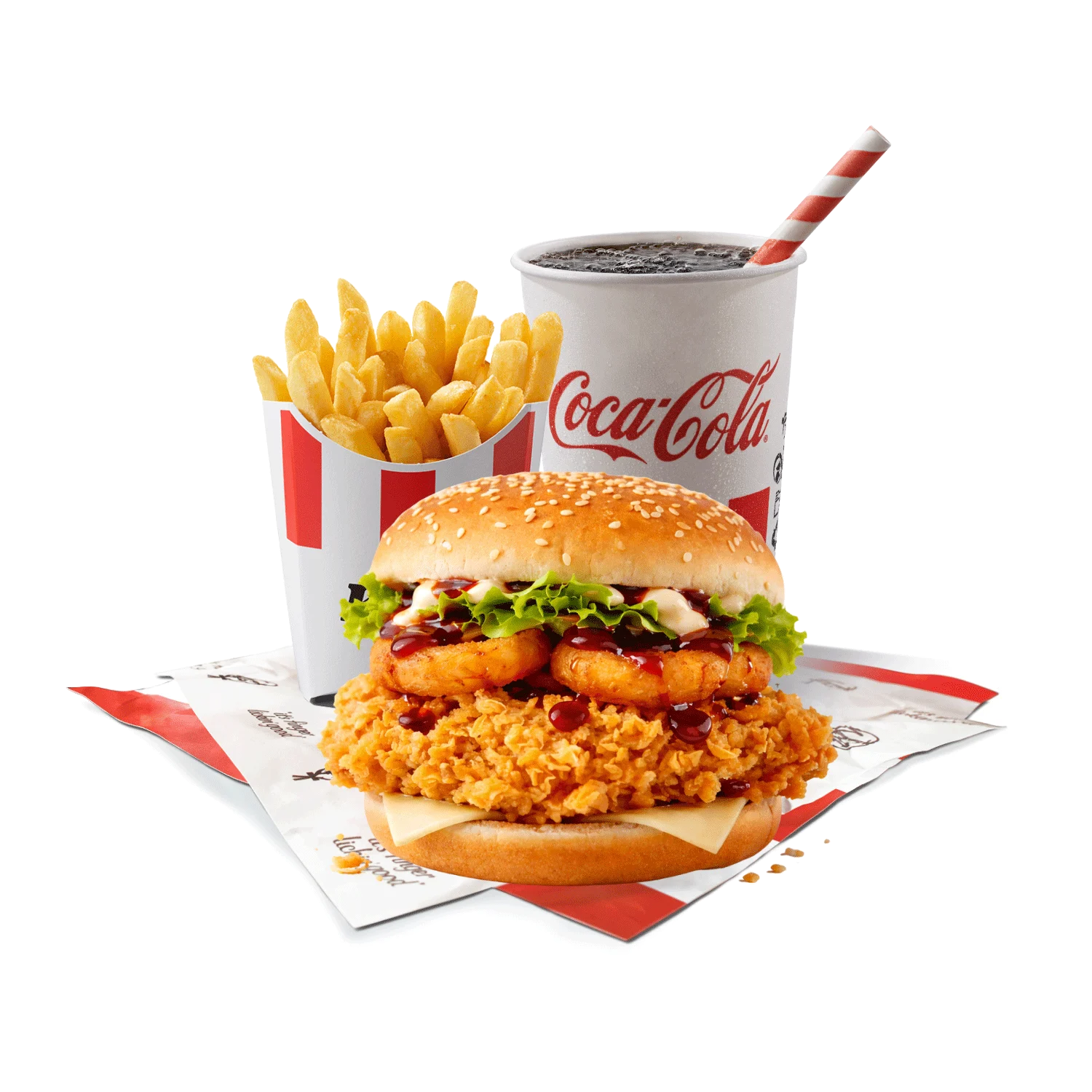kfc grander burger meni sa pomfritom i coca-cola napitkom