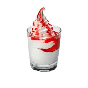 kfc sladoled sa preljevom od jagode u čaši