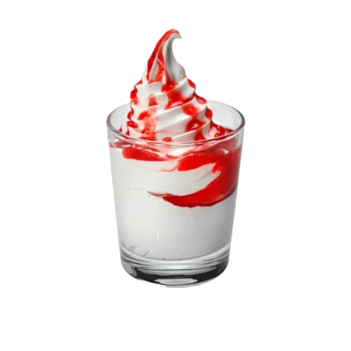 kfc sladoled sa preljevom od jagode u čaši