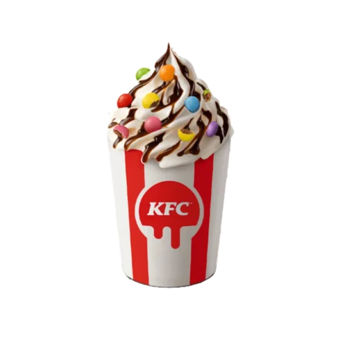 kfc sladoled sa smarties bombonama i karamel preljevom