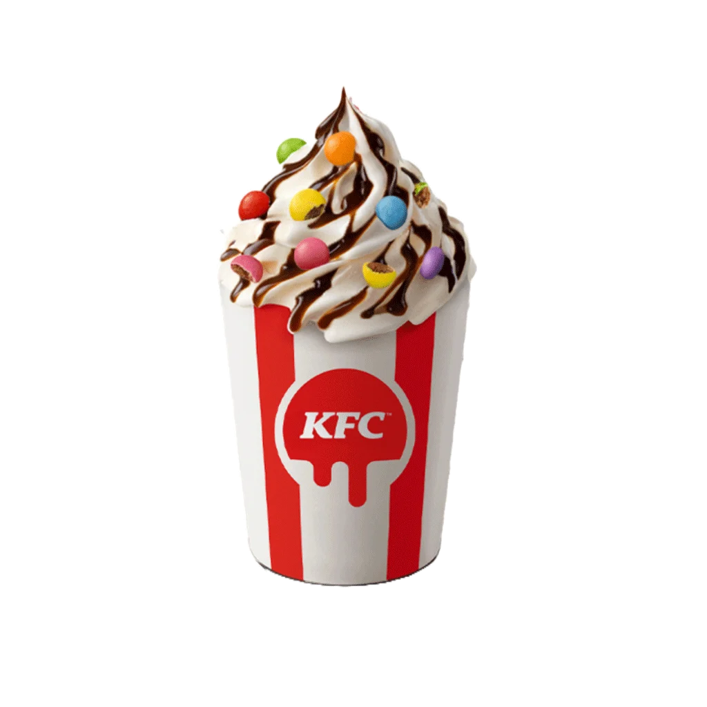 kfc sladoled sa smarties bombonama i karamel preljevom