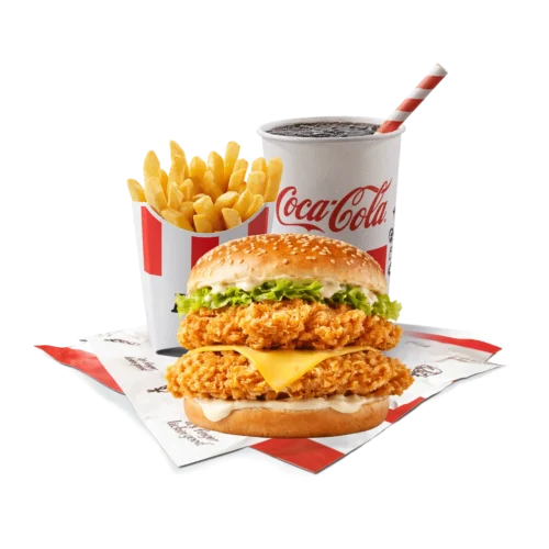 mega zinger meni sa burgerom, pomfritom i pićem