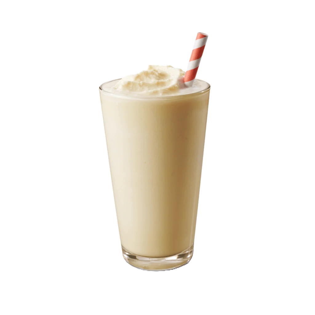 veliki karamel milkshake u čaši sa šlagom i slamkom