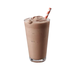 veliki čokoladni milkshake u čaši sa slamkom.