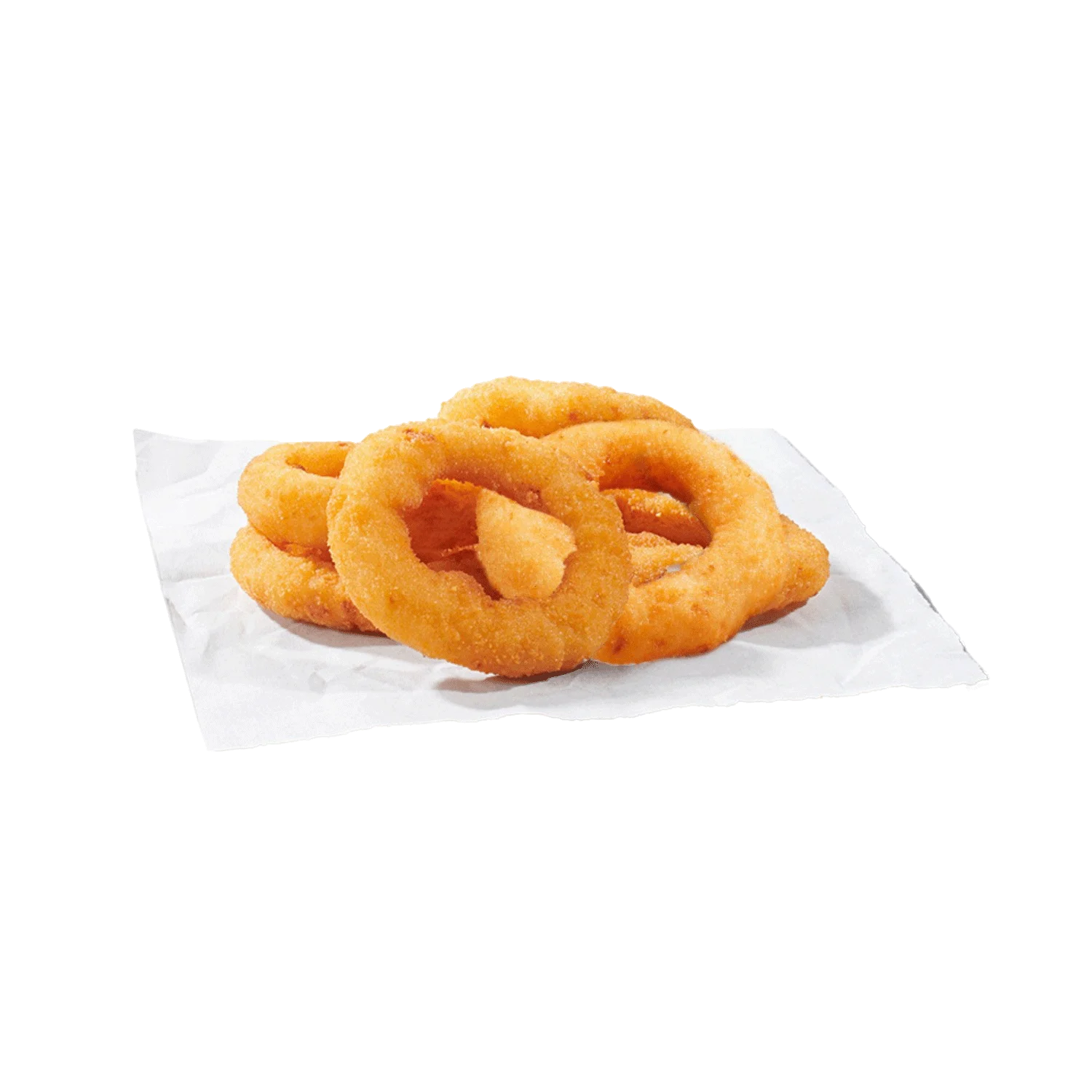 hrskavi onion rings, porcija od 6 komada, zlatno prženi kolutići luka.