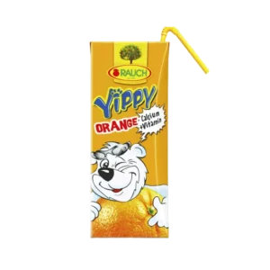 yippy narandža sok u pakovanju od 0,2 l sa slamkom.