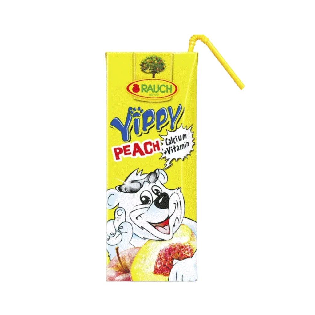 yippy breskva sok u pakovanju od 0,2 l sa slamkom.